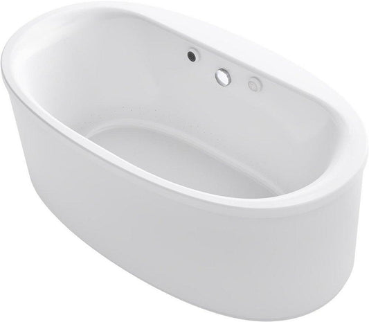 KOHLER Sunstruck® 60-9/16 x 34-11/16 in. Freestanding Bathtub Center Drain in White