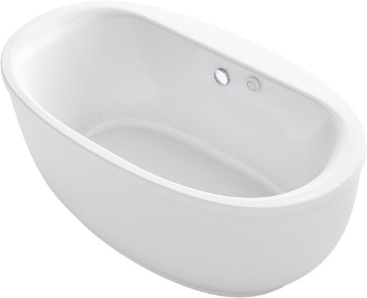 KOHLER Sunstruck® 60-1/2 x 34-1/2 in. Freestanding Bathtub Center Drain in White