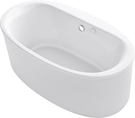 KOHLER Sunstruck® 60-9/16 x 34-11/16 in. Freestanding Bathtub with Center Drain in White