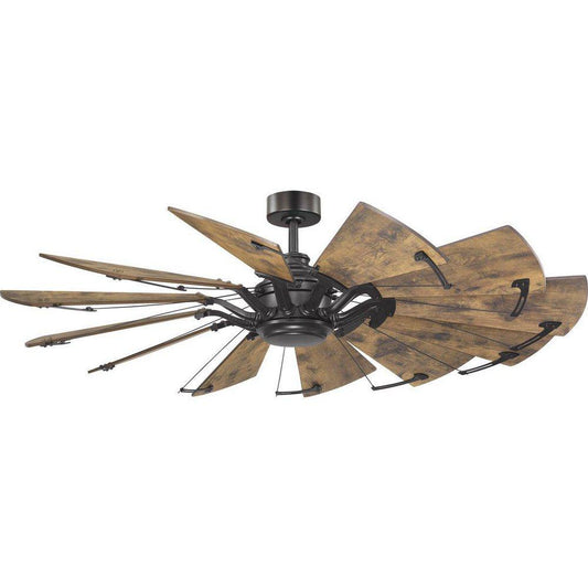 Progress Lighting Springer 60 in. 12-Blade Indoor DC Motor Farmhouse Windmill Ceiling Fan in Architectural Bronze