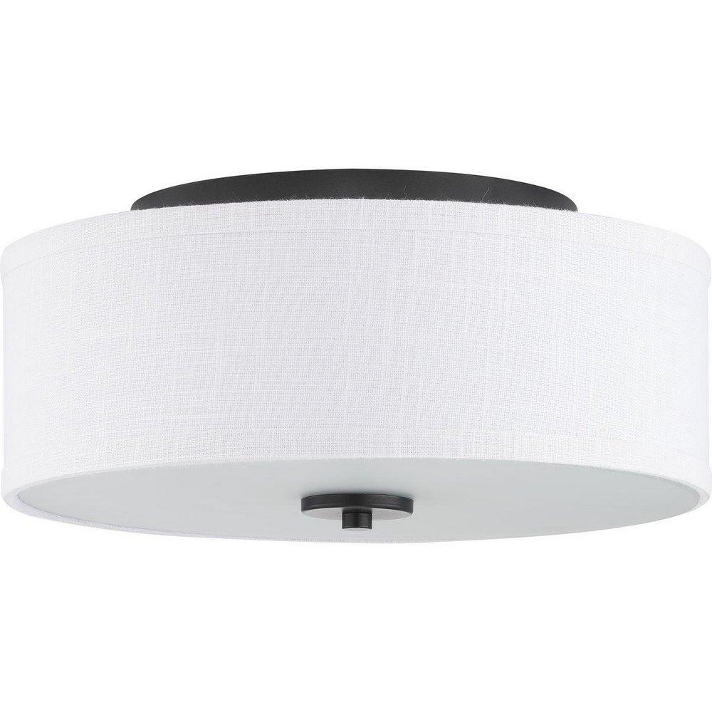Progress Lighting Inspire 13 in. 60W 2-Light Medium E-26 Incandescent Flush Mount Ceiling Fixture in Graphite