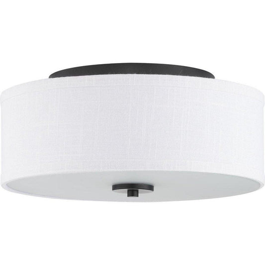 Progress Lighting Inspire 13 in. 60W 2-Light Medium E-26 Incandescent Flush Mount Ceiling Fixture in Graphite
