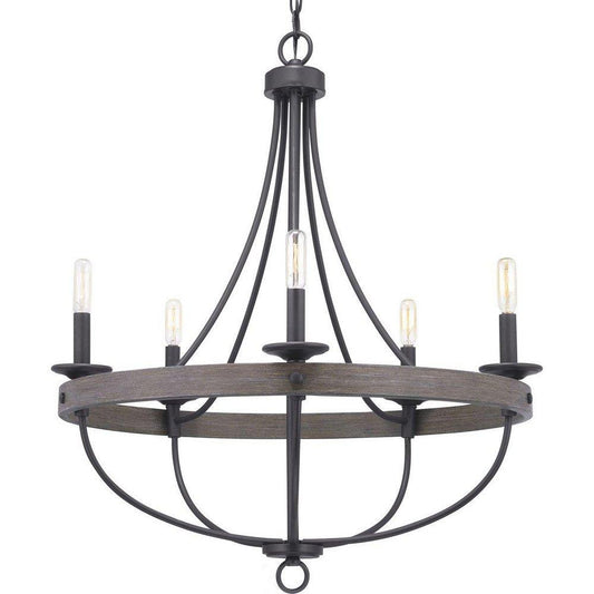 Progress Lighting Gulliver 60W 5-Light Candelabra E-12 Incandescent Chandelier in Graphite