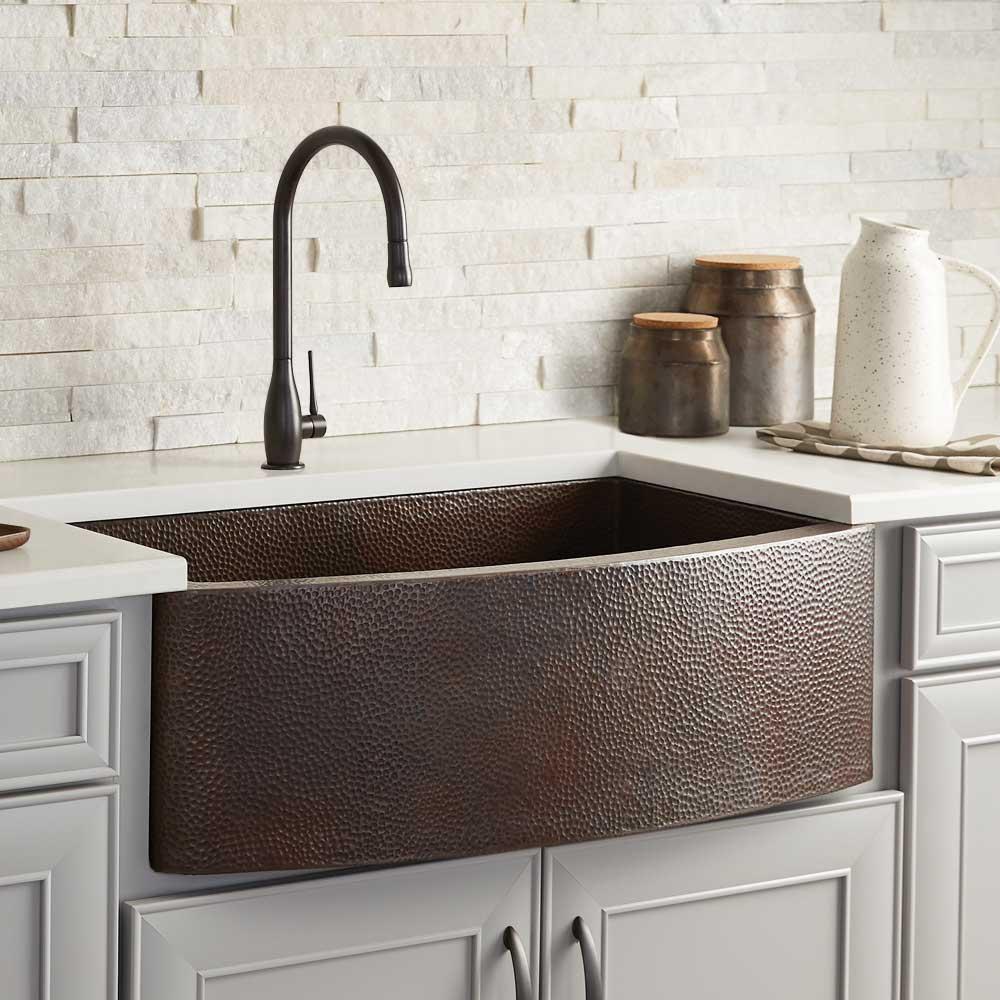 Native Trails Rhapsody 33 in. Undermount Farmhouse Copper Single Bowl Kitchen Sink in Antique Copper