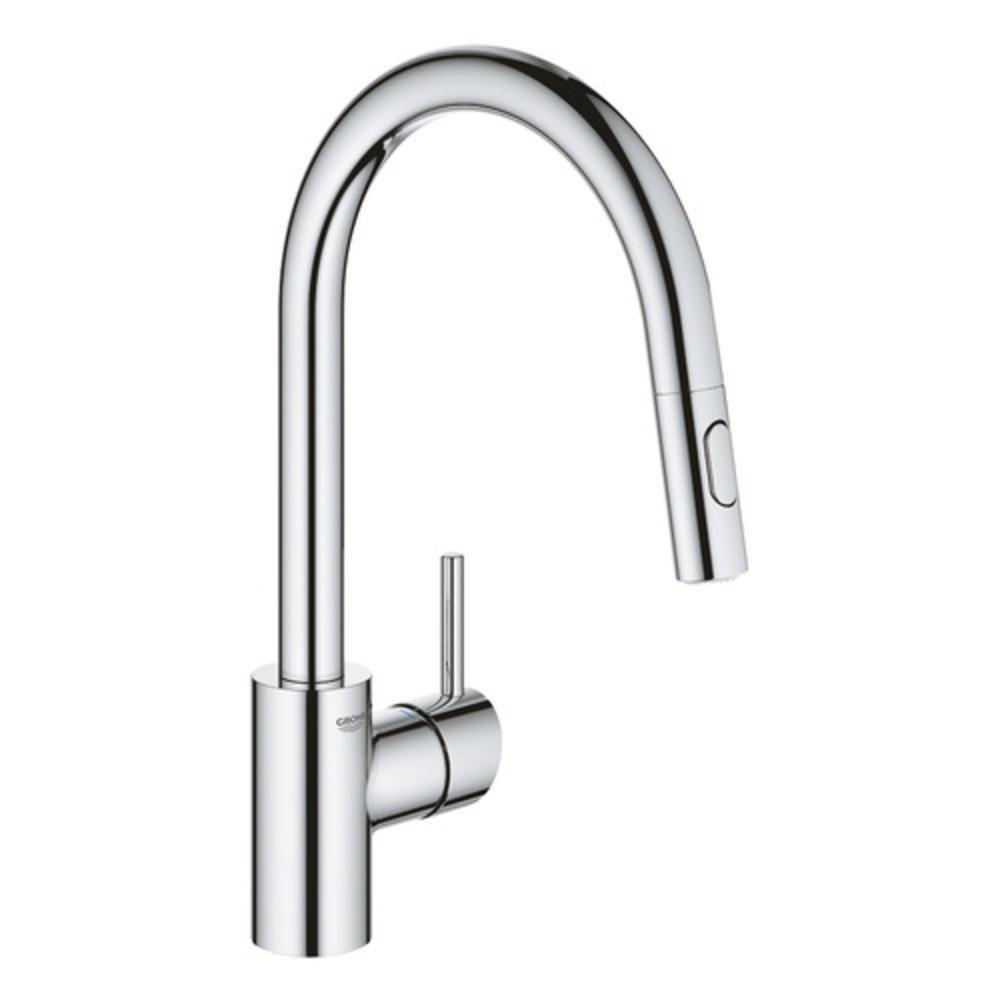 GROHE Concetto® Single Handle Pull Out Kitchen Faucet in StarLight® Chrome