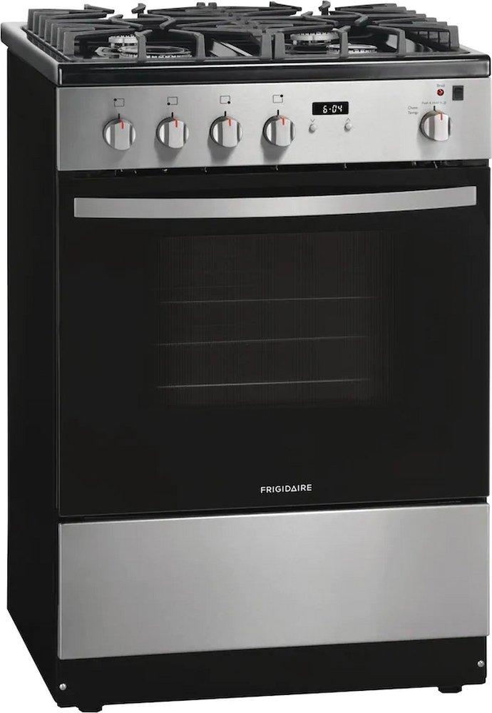23-1/2 x 36-7/8 in. 11000 BTU 1.9 cu. ft. 4-Burner Sealed Gas Freestanding Range in Stainless Steel