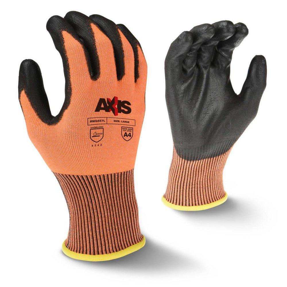 Radians AXIS™ 13G Cut Level A4 High Tenacity Nylon Glove in High Visibility Orange, XL