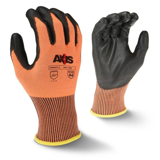 Radians AXIS™ 13G Cut Level A4 High Tenacity Nylon Glove in High Visibility Orange, XL