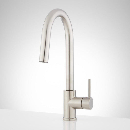 Signature Hardware Ravenel Single Handle Pull Down Kitchen Faucet in Stainless Steel