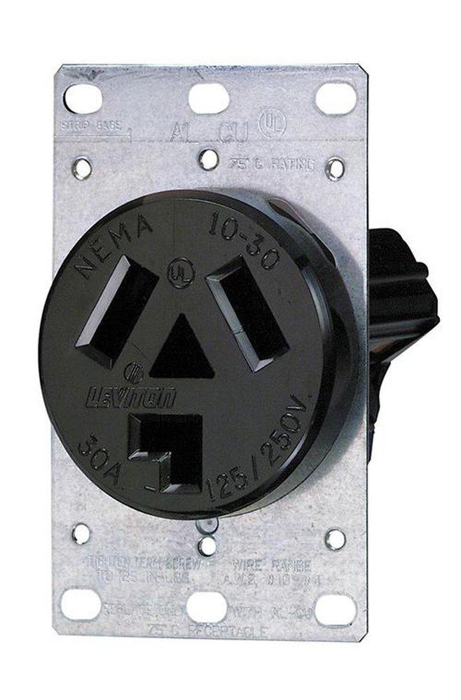 30A 125/250V Flush Mount Receptacle in Black