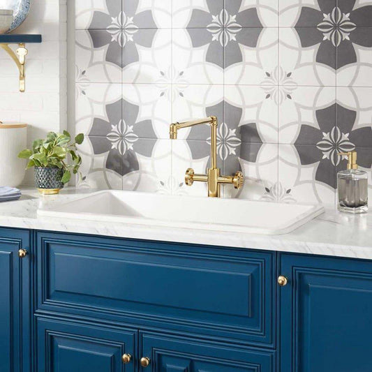 Signature Hardware Derin 32 in. Undermount Fireclay Single Bowl Kitchen Sink in White