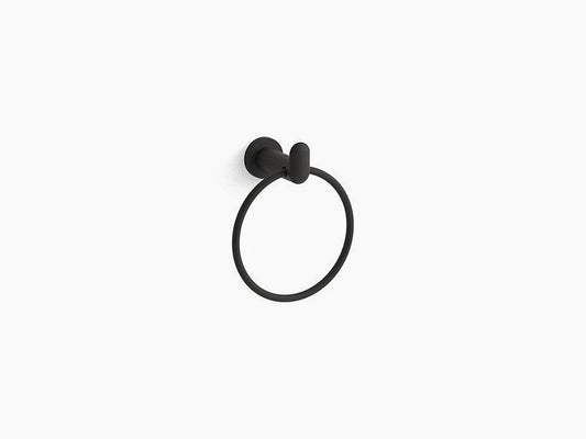 KOHLER Kumin® Round Closed Towel Ring in Matte Black