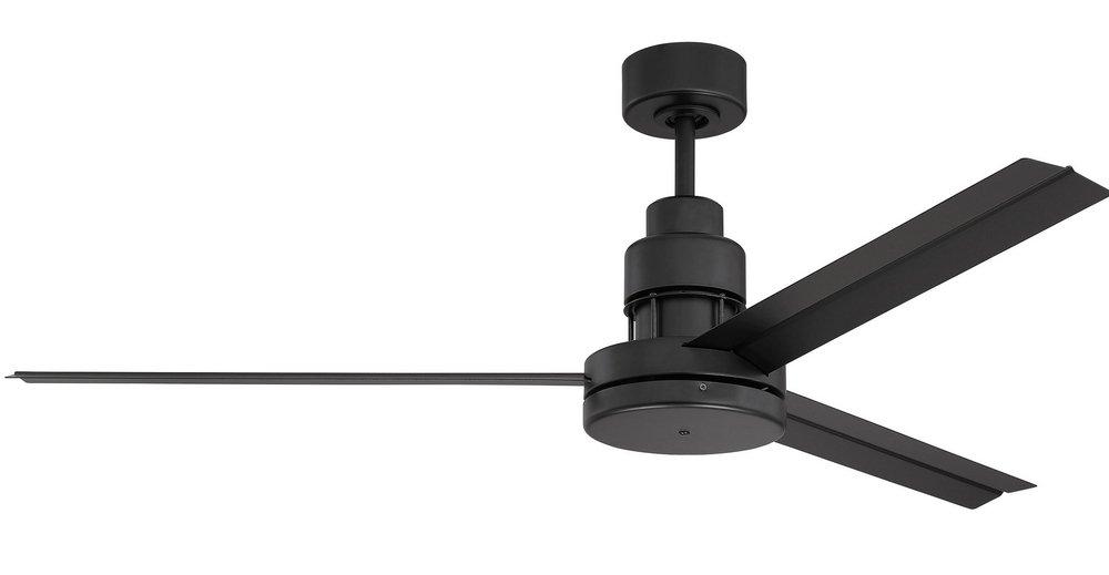 Craftmade Mondo 54 in. 3-Blade Indoor/Outdoor Ceiling Fan in Flat Black