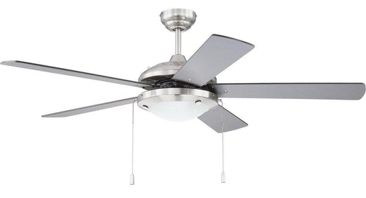 Craftmade Nikia 52 in. 5-Blade Indoor/Outdoor Ceiling Fan in Brushed Polished Nickel