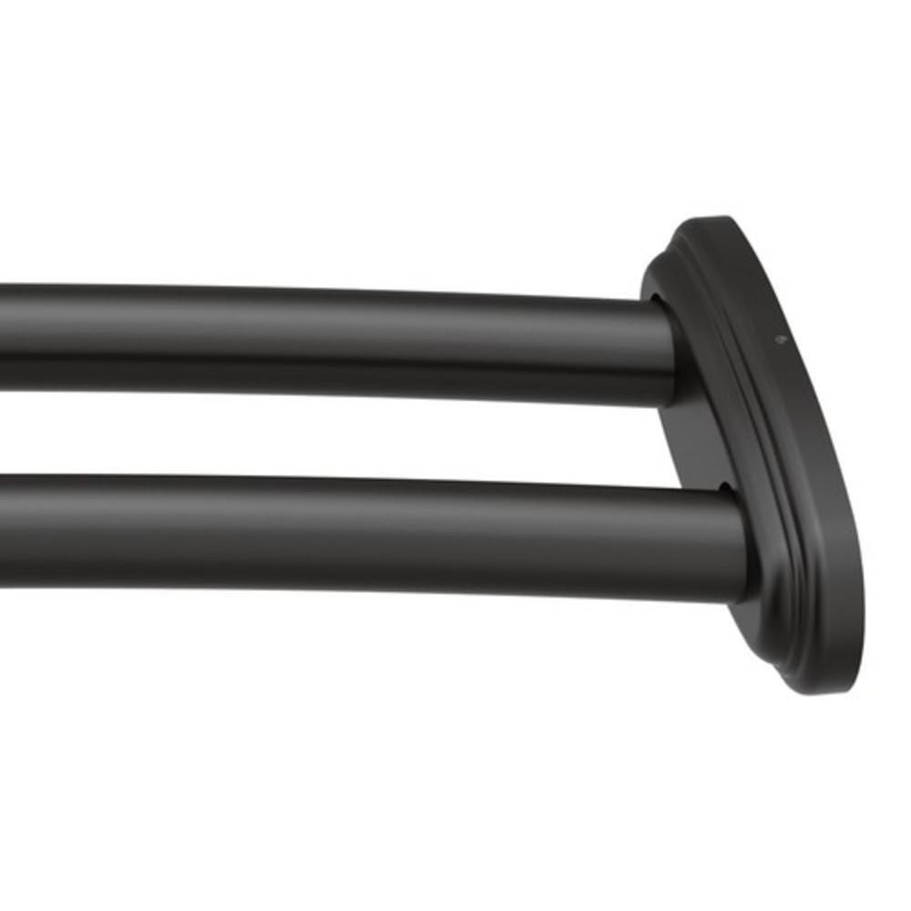 Moen Belfield™ 59 in. Wall Mount Curved Shower Rod in Matte Black