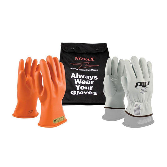 Size 10 Rubber Glove with Nylon Bag in Orange