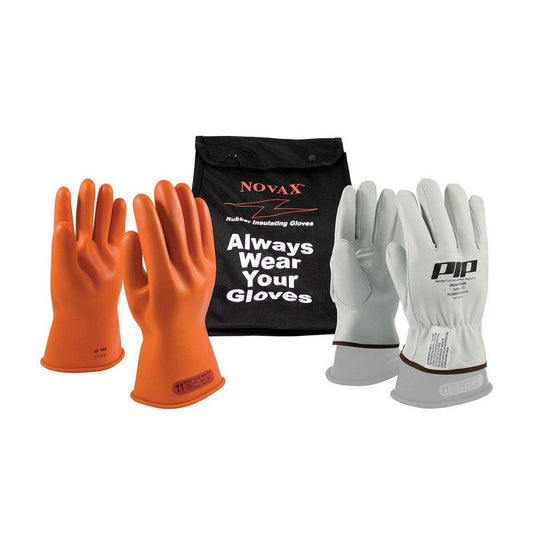 Size 9 Rubber Glove with Nylon Bag in Orange