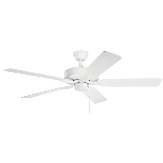 Kichler Lighting Basics Pro 52 in. 5 Blade Indoor LED Ceiling Fan in Matte White