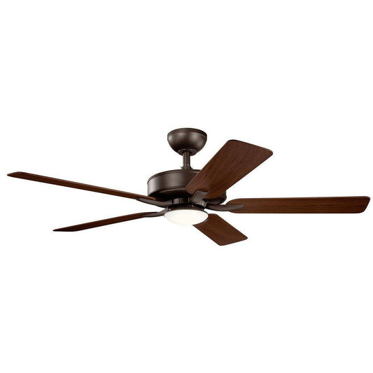 Kichler Lighting Basics Pro Designer 52W 1-Light 5-Blade LED Ceiling Fan in Satin Natural Bronze
