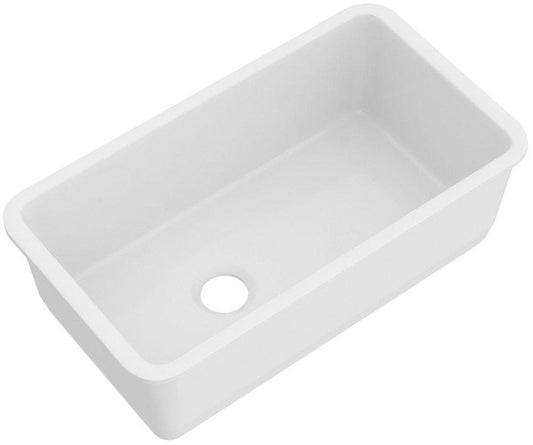 ROHL® Italian Country Bath 34-1/2 in. Undermount Fireclay Single Bowl Kitchen Sink in White