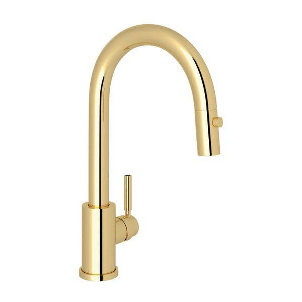Perrin & Rowe Holborn™ Single Handle Pull Down Bar Faucet in Unlacquered Brass