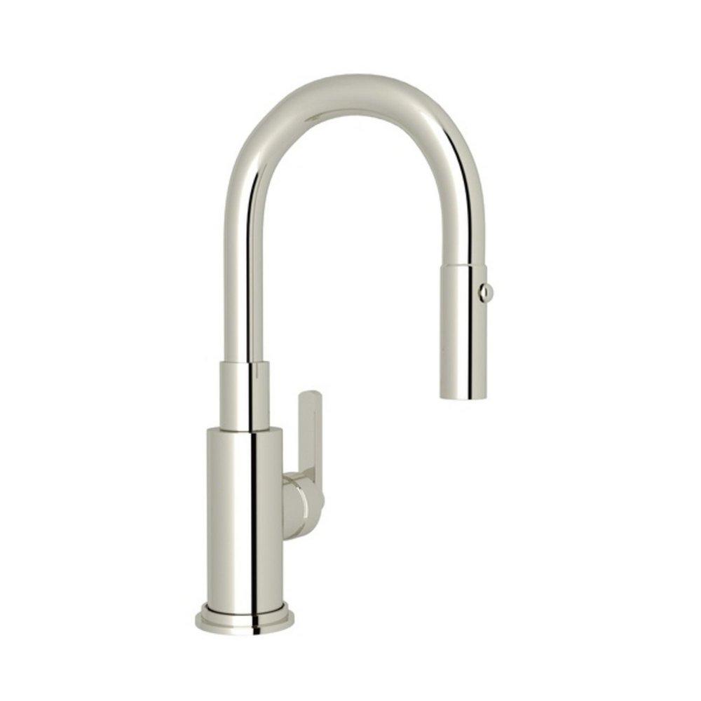 ROHL® Lombardia® Single Handle Pull Down Bar Faucet in Polished Nickel