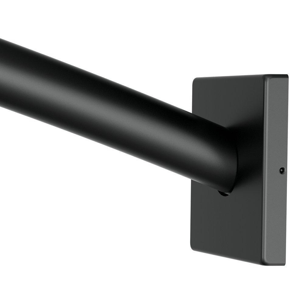 Moen Triva 59 in. Wall Mount Shower Rod in Matte Black