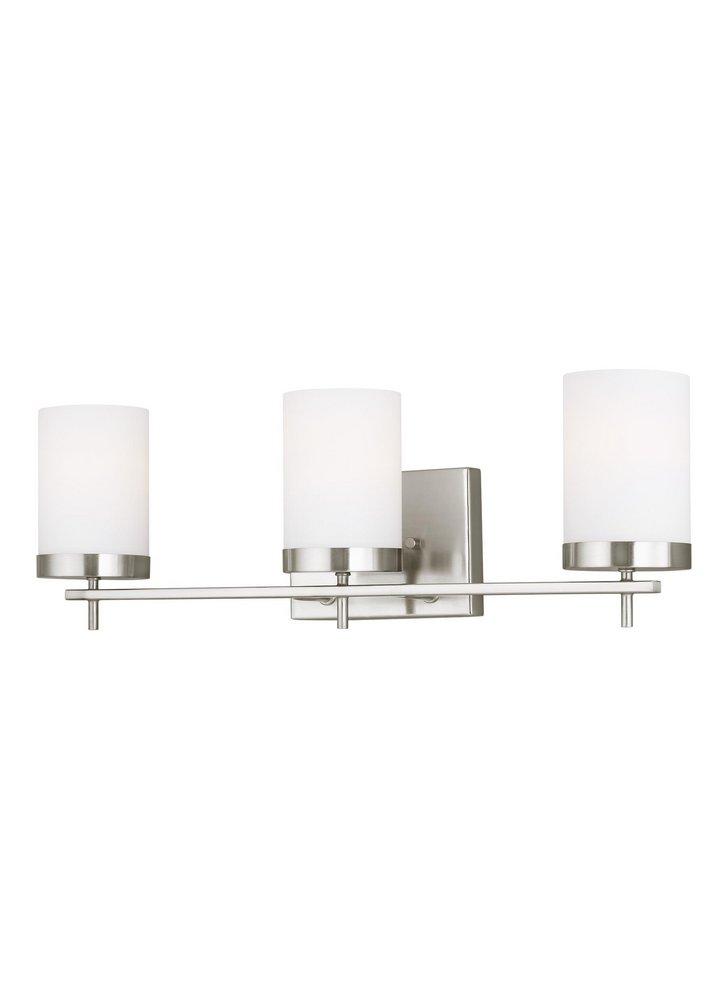 Visual Comfort & Co. Studio Zire 75W 3-Light Medium E-26 Vanity Fixture in Brushed Nickel
