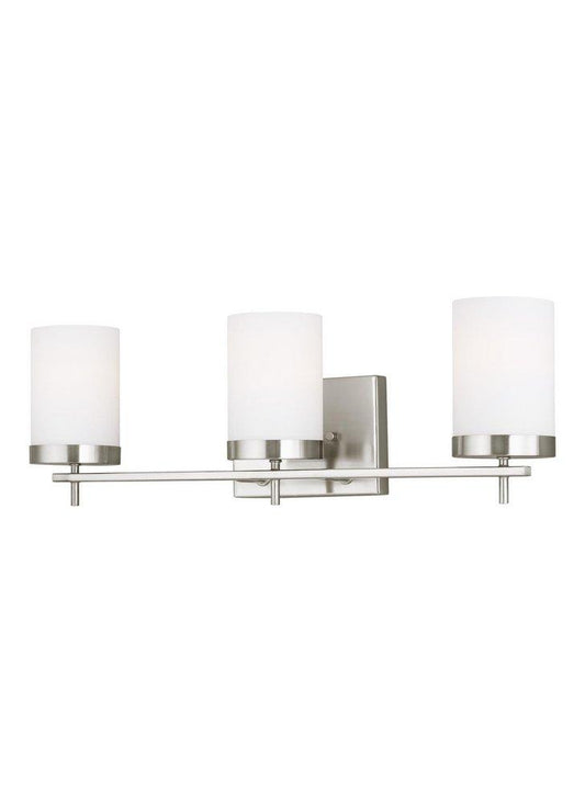Visual Comfort & Co. Studio Zire 75W 3-Light Medium E-26 Vanity Fixture in Brushed Nickel