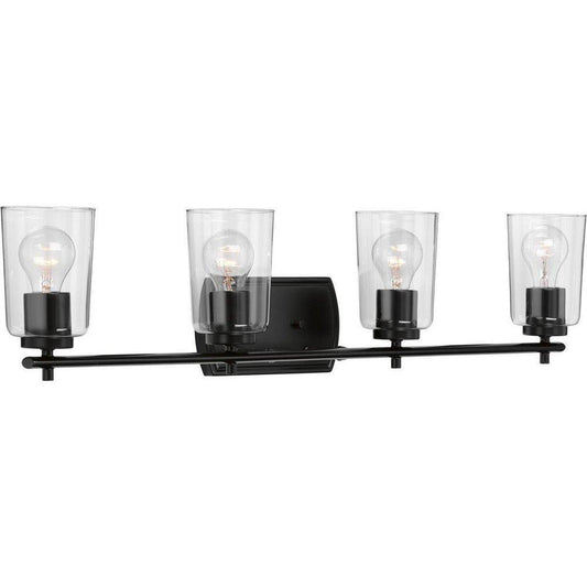 Progress Lighting Adley 60W 4-Light Medium Vanity Fixture in Matte Black