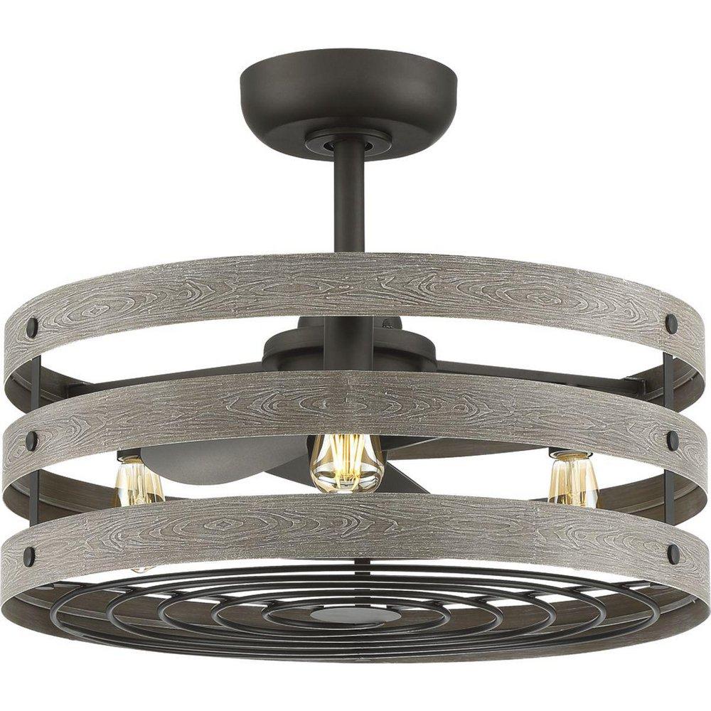 Progress Lighting Gulliver 23 in. 3-Blades Indoor/Outdoor Ceiling Fan in Graphite