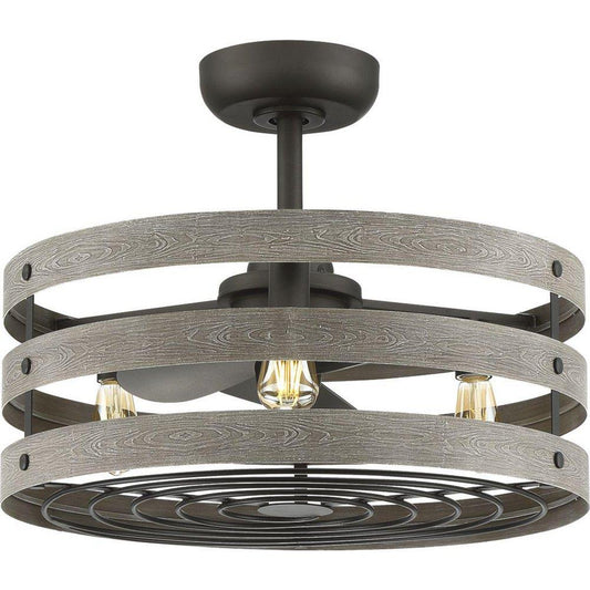 Progress Lighting Gulliver 23 in. 3-Blades Indoor/Outdoor Ceiling Fan in Graphite