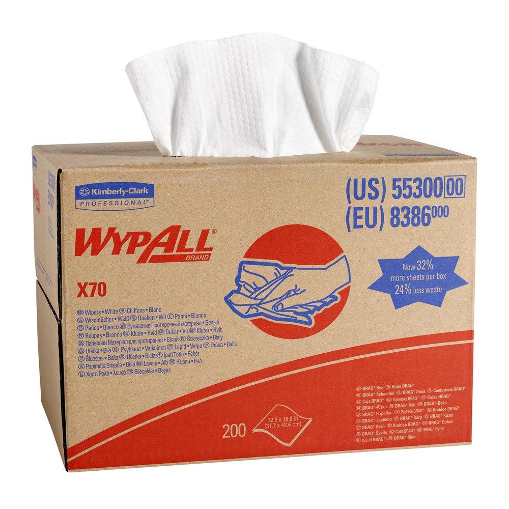 WypAll® X70 11-1/10 x 16-4/5 in. Fiber and Polypropylene Cloth in White