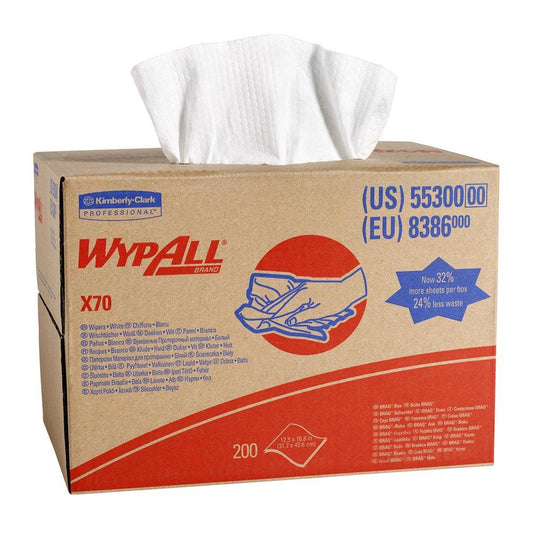 WypAll® X70 11-1/10 x 16-4/5 in. Fiber and Polypropylene Cloth in White
