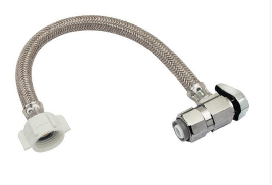 1/2 x 7/8 in. Push-to-Connect x Ballcock Quarter Turn Angle Supply Stop Valve in Chrome