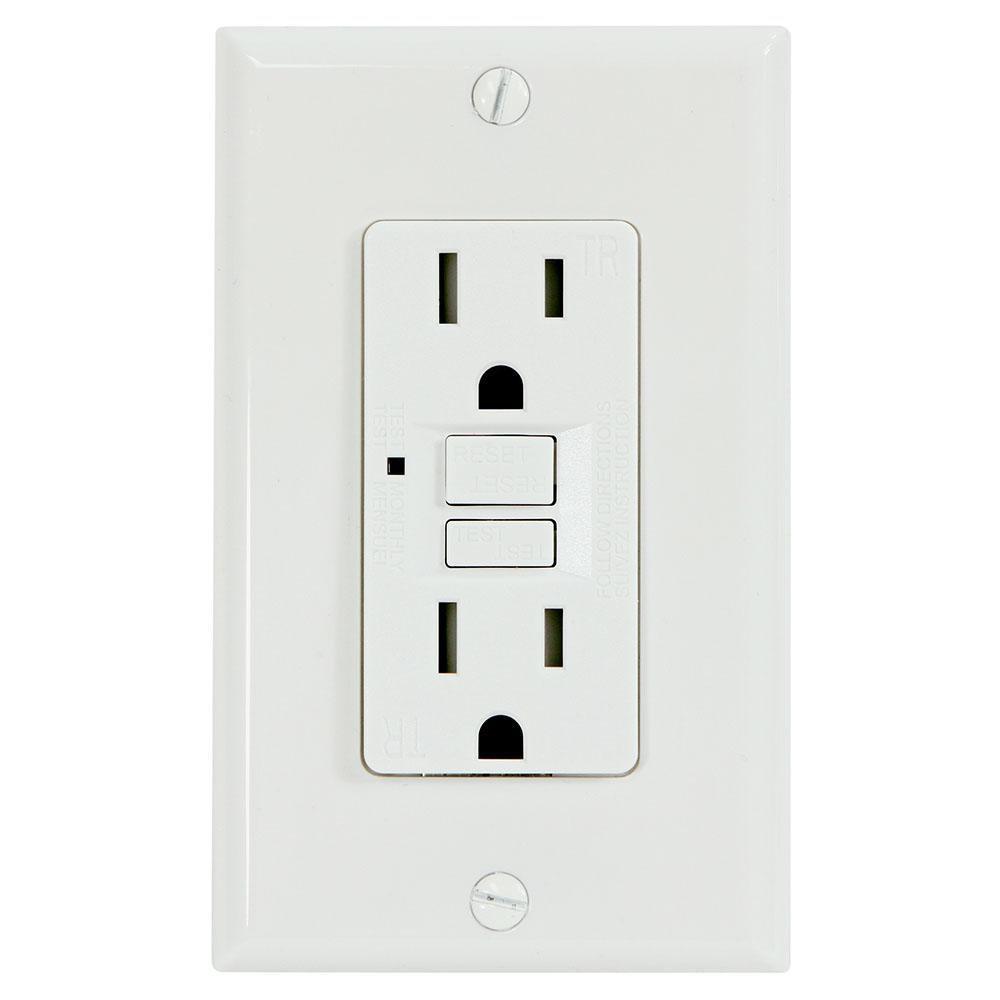15A 120V Duplex Tamper-Resistant GFCI Outlet in White (Pack of 10)