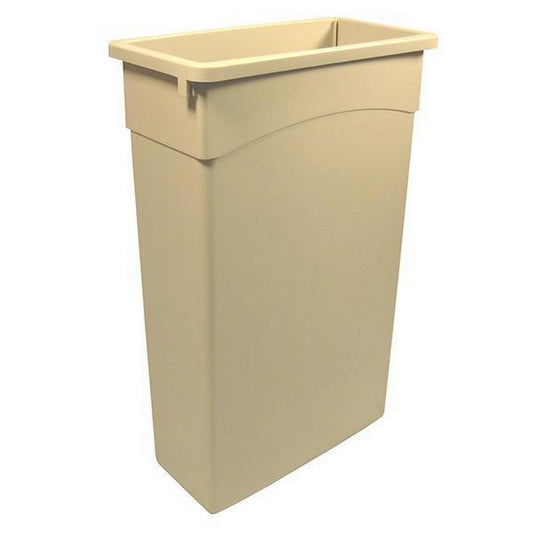 Continental Commercial Products Wall Hugger® 30 x 20 x 11 in. 23 gal Plastic Receptacle Can in Beige