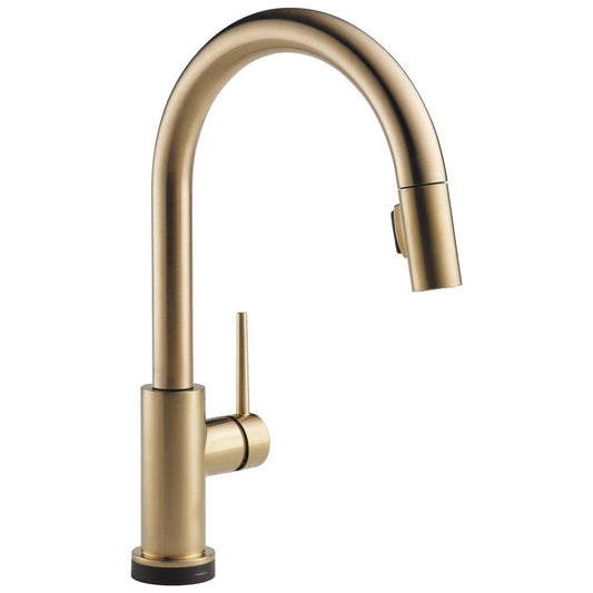 Delta Faucet Trinsic® Single Handle Pull Down Kitchen Faucet with Touch and Voice Activation in Champagne Bronze
