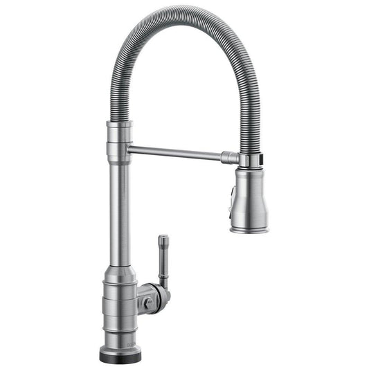 Delta Faucet Broderick™ Single Handle Pull Down Kitchen Faucet in Arctic Stainless