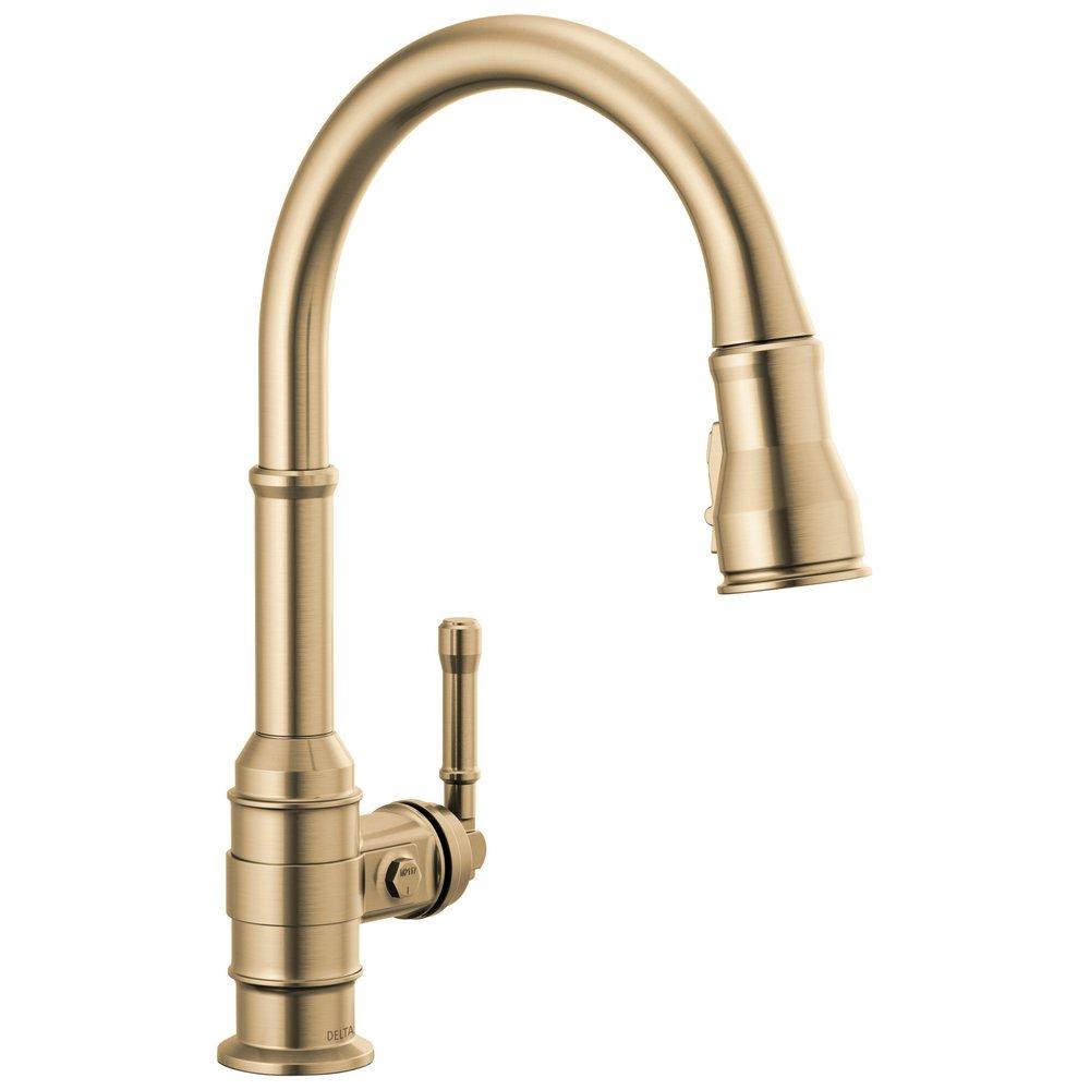 Delta Faucet Broderick™ Single Handle Pull Down Kitchen Faucet in Champagne Bronze