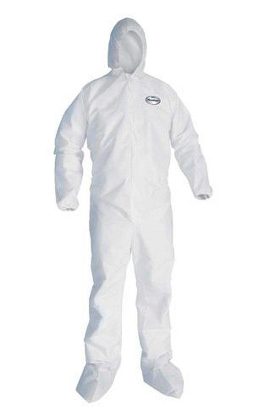 KleenGuard™ A30 Breathable Splash & Particle Protection Coveralls, Zipper Front, Elastic Back, Wrists, Ankles, Hood & Boots, 3XL (Case of 21)
