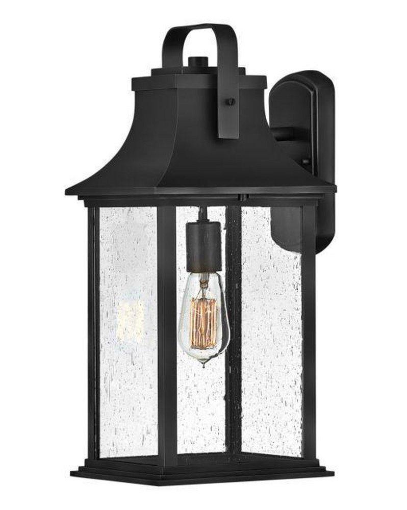 Hinkley Grant 100W 1-Light 19 in. Outdoor Wall Sconce in Textured Black