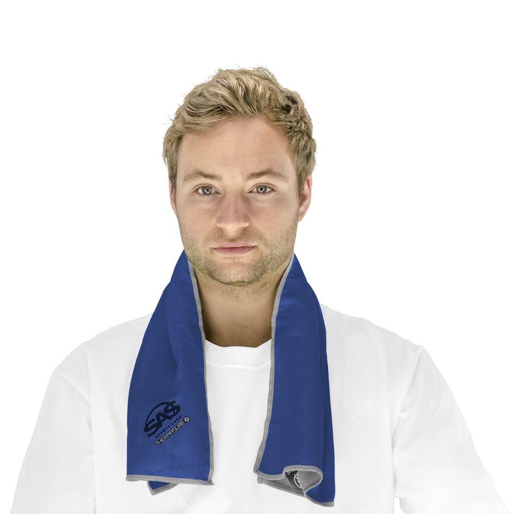SAS Safety ThermaSure® One Size Fits Most Microfiber and Plastic Reusable Cooling Towel in Blue