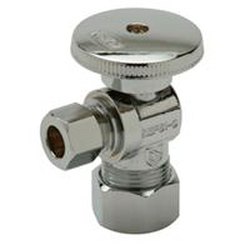 1/2 x 3/8 in. Compression Supply Stop Valve in Polished Chrome