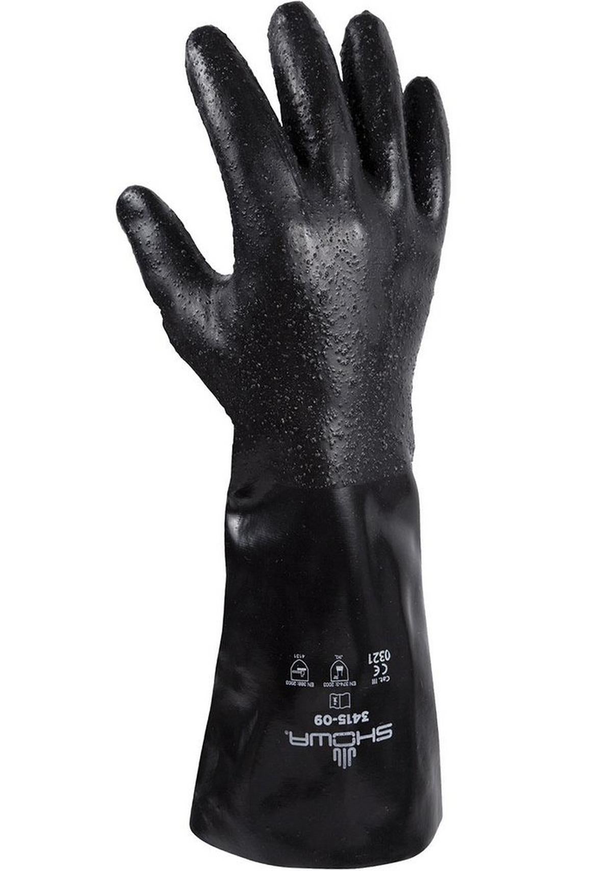 L Size Neoprene Coated Knit Liner Glove in Black
