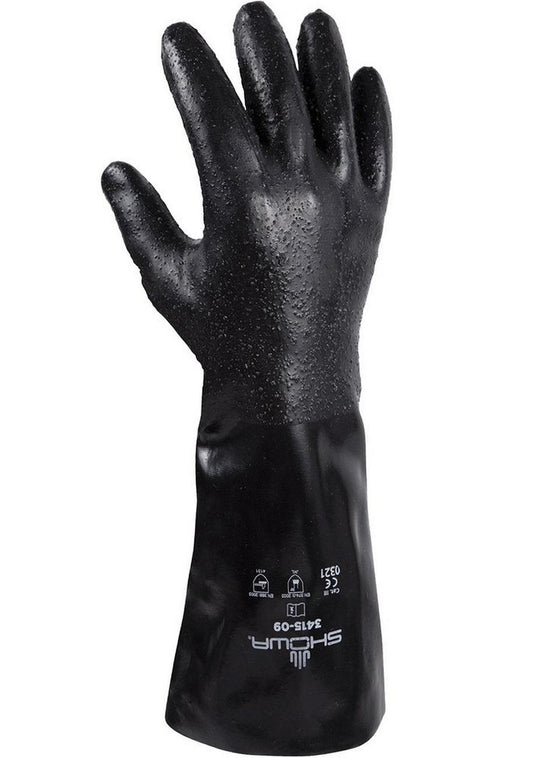 L Size Neoprene Coated Knit Liner Glove in Black