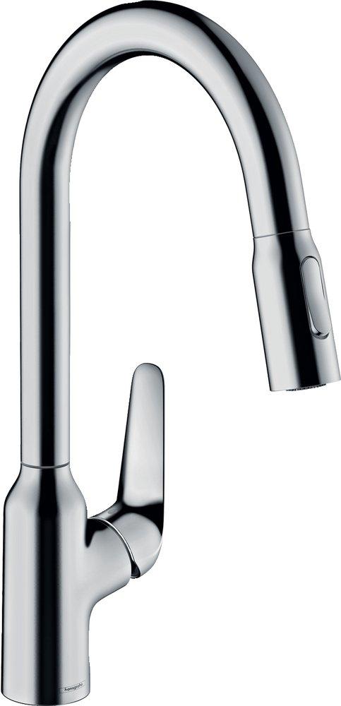 Hansgrohe Focus N Single Handle Pull Down Kitchen Faucet in Chrome