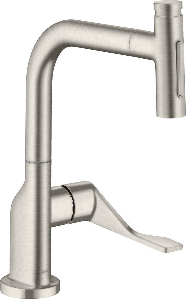 AXOR Citterio Single Handle Kitchen Faucet in Steel Optic