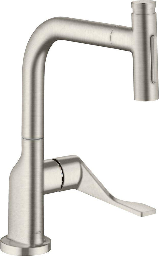 AXOR Citterio Single Handle Kitchen Faucet in Steel Optic