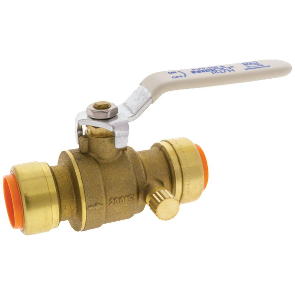 NIBCO Figure PFP-200-D-LF 1/2 in. Brass Drain Port Push Ball Valve